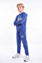 Boy's Printed Kangaroo Pocket Hooded Tracksuit Set