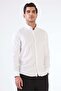 Men's Slim Fit Buttoned Collar Long Sleeve Cream Shirt - 4