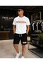 Unisex Wide Cut T-Shirt and Shorts Striped Printed Set