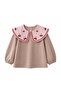Girl's Collar Cherry Embroidered Bodysuit