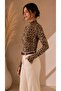 Women's Old Leopard Patterned Viscose Trendy Blouse with Snap Collar - 3