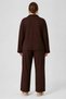 Women 2 Pieces Textured Long Sleeve Shirt With Pants Sleepwear Set, Dark Brown - 4