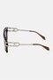 Women SJC096 Square Sunglasses, Brown - 4
