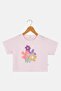 Toddlers Girl Graphic Print Short Sleeve Top, Pink - 3
