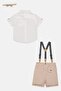 Toddlers Boy 4 Pcs Embroidered Shirt And Shorts With Bowtie Set, Multicolor - 3