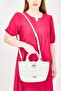 Women Brand Logo Handbag, Light Grey - 3
