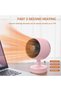 Suitable for Electric Heater Fan Small Room 160 Oscillation 3 Speeds Tilt Overheat Pink - 5