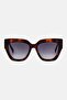 Women TH 2223/S Square Sunglasses, Dark Havana Brown