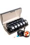 Pill storage box (twice daily), pill dispenser, pill box (7 days - black)