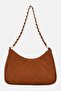 Women Brand Logo Shoulder Bag, Brown - 3