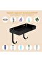 Wall Bracket Ironing Board - With Storage Basket and Hooks - Black - 3