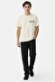 Men Crew Neck Short Sleeve Brand Logo T-Shirt, Cream - 4