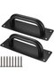 2-Pack - Black Stainless Steel Handles - Cabinet Handles - Door Handles - Bathroom Handles - Furniture Hardware - Kitchen Handles - Black