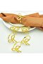 6pc Gold Bow Napkin Rings Minimalist Festive Table Holders for Wedding & Hotel
