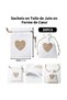 Pack Of 30 Heart-Shaped Linen Bags 10x14cm Suitable For Weddings Candy Gifts Baptisms Birthdays Christmas White - 2