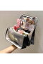 Black Vertical Large-Capacity Waterproof Cosmetic Pencil Travel Organizer Bag - 3