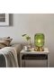 Mid-century Modern Spherical Glass Table Lamp – Dimmable Green Pumpkin Lamp (Ribbed Glass) - 4
