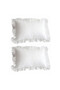 100% cotton ruffled pillowcase, white pillowcase