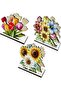 Wooden napkin holder - tissue holder - table decoration - floral design - 3-pack - not specified