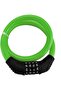 Green leather ring lock bicycle safety lock, 4-digit resettable combination cable lock, suitable for bicycles, 2 feet x 1/2 inches. - 5