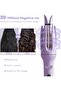 Automatic curling iron, rotary curling iron, 4 temperature settings with display, 40-second rapid heating, anti-tangle, anti-scalding, purple. - 4