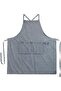Unisex denim tool apron with pockets, retro crossover back design, suitable for gardening, woodworking, barbecuing, and other work - dark blue.