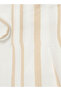 STRIPED BEAD AT WAIST DETAILED WIDELEG PANTS - 2