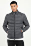 Men's Slim Fit Hooded Anthracite Coat - 3