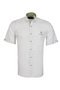 Men's White 100% Linen Short Sleeve Summer Shirt - 2