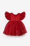 Red Balloon Sleeve Girls' Satin Dress - Dona - 6