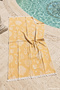 100% Cotton Seaweed Patterned Beach Towel Bath Sauna Sea Towel Peshtemal 01 Yellow - 3