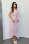 Women's Lace Blouse Skirt Double Set Tie Detail V-Neck Midi Skirt Summer Stylish Combination - 7
