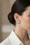 Stylish Women's Bijouterie Earrings with Flower Motif and Pearl Detail - 2