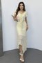 Women's Lace Blouse Skirt Double Set Tie Detail V-Neck Midi Skirt Summer Stylish Combination