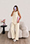 Linen Tied Asymmetrical Cut Vest and Trousers Set - 2