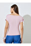 Pink Solid Ruched Sleeves Knit Top - 5