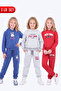 Girl's 3-Piece Printed Kangaroo Pocket Hooded Tracksuit Set