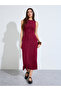 Magenta Rib Sleeveless Sheath Maxi Dress - 3