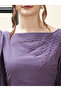 Lilac Boat Neck Embroidered Maxi Dress - 5