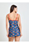Blue Floral Mesh Babydoll - 3