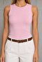 Women's Crew Neck Lycra Basic Sleeveless Bodysuit
