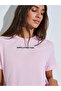 Pink Slogan Print Short Sleeves Regular Fit T-Shirt