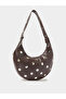 Coffee Brown Studded Shoulder Bag