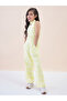 Girls Yellow Checked Halter Neck Top and Pants Set - 2