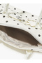 White Polka Dot Shoulder Bag with Buckle Detail - 5