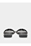 Black Flat Sandals with Buckle Detail - 4