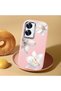 Realme C55 Compatible Case Camera Protector Pink Silicone Couple Phone Case with Floral Pattern - 2