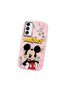 Samsung Galaxy A14 Compatible Case Camera Protector Pink Silicone Couple Phone Case with Character Pattern - 3