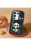 Infinix Note 50 Pro Compatible Case Camera Protector Black Silicone Couple Phone Case Panda Patterned - 2