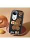 Vivo V50 Compatible Case Camera Protector Black Silicone Couple Phone Case with Bear Pattern - 2